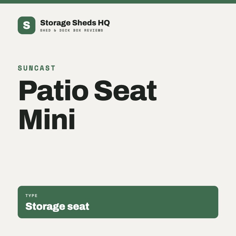 Suncast Patio Seat Mini, storage seat
