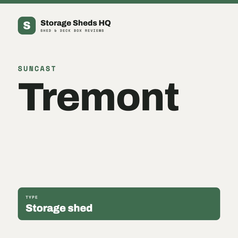Suncast Tremont, storage shed