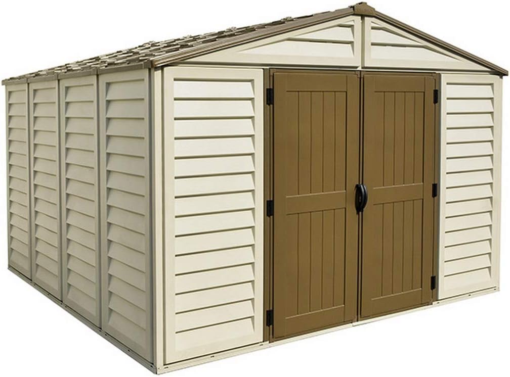 Duramax WoodBridge Plus 10.5×8 vinyl storage shed